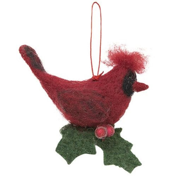 *Felted Cardinal Ornament GQHT3050 By CWI Gifts