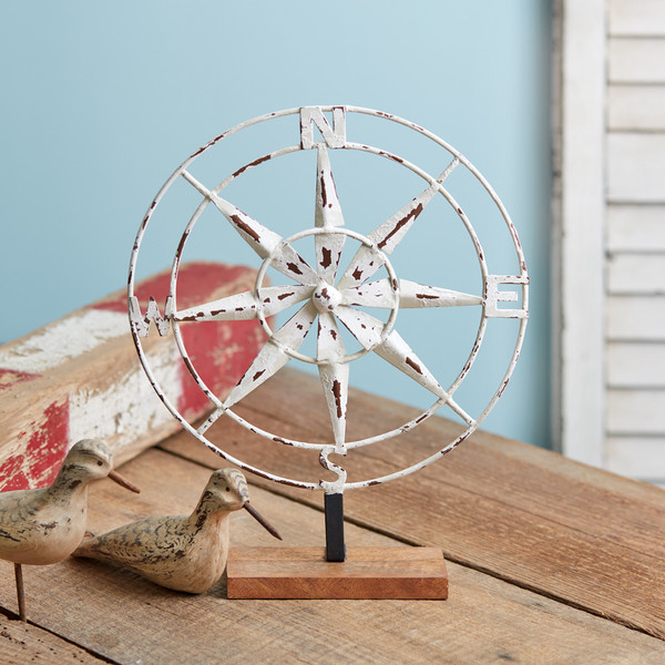 Distressed Tabletop Compass 370715 By CTW Home