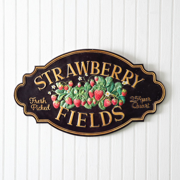 Strawberry Fields Metal Sign 440198 By CTW Home