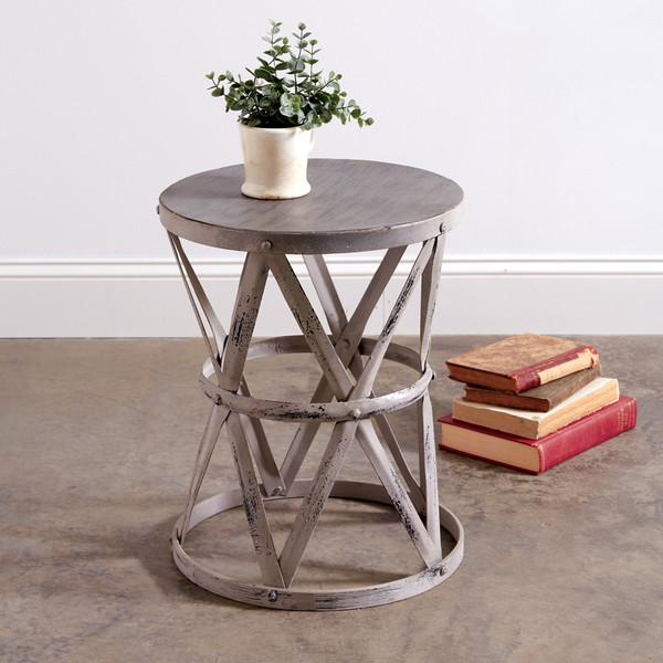 Metal Drum Accent Table 510492 By CTW Home