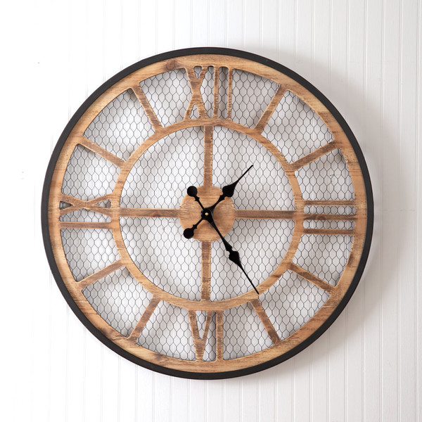 Farmhouse Chicken Wire Wall Clock 530564 By CTW Home