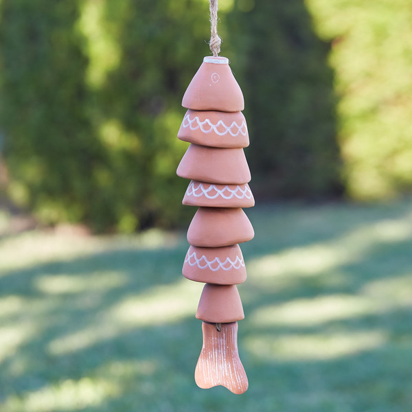Terra Cotta Fish Chime 680609 By CTW Home