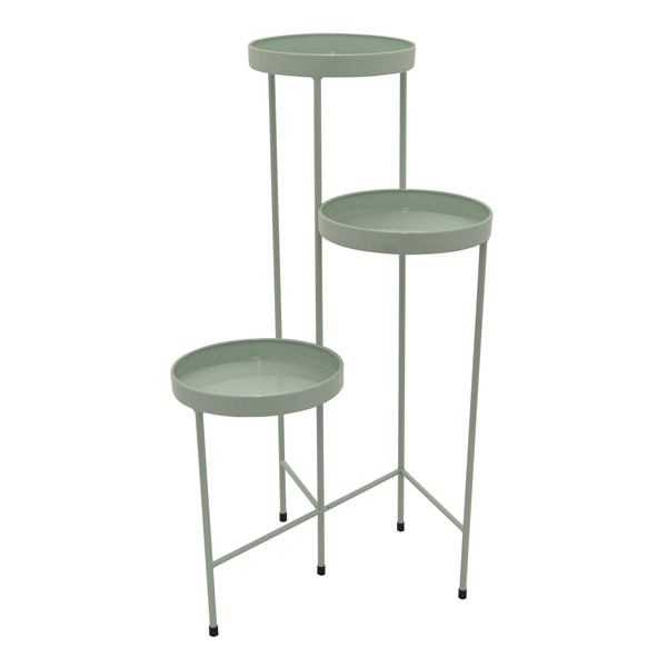 Plutus Metal Plant Stand 3 Tier In Green Metal PBTH92684