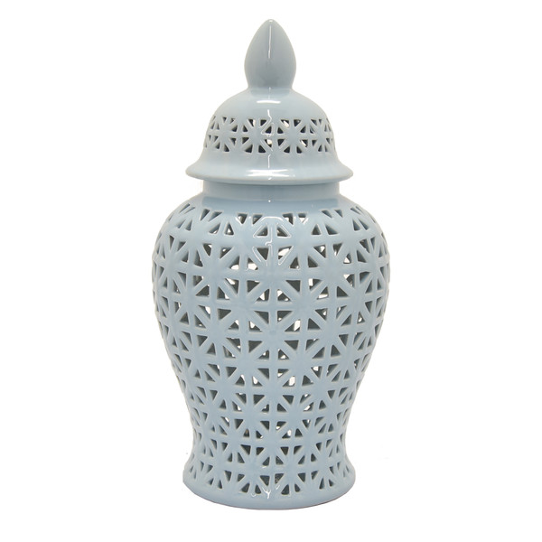 Plutus Pierced Jar In Blue Porcelain PBTH94219