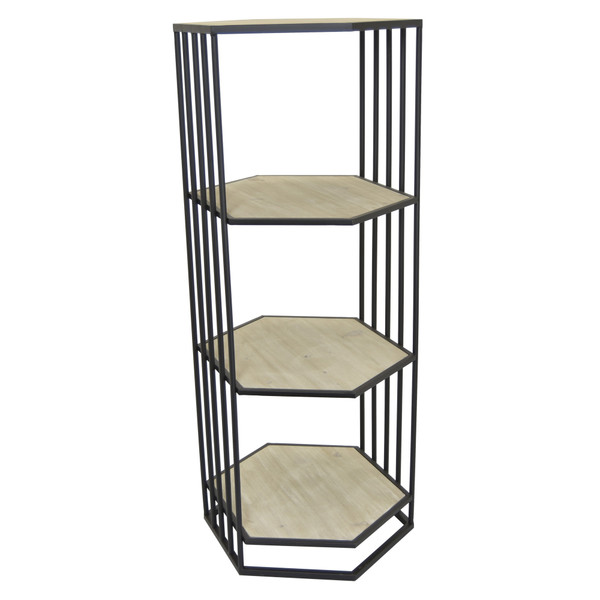 Plutus Metal With Wood Plant Stand In Black Metal PBTH93478