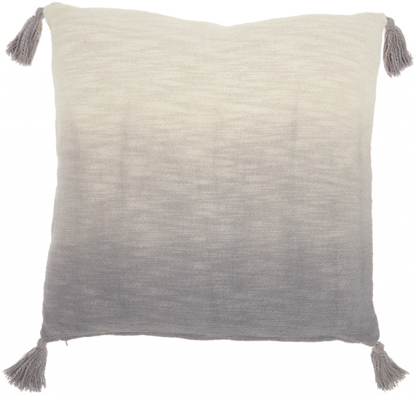 Gray Ombre Tasseled Throw Pillow 385951 By Homeroots