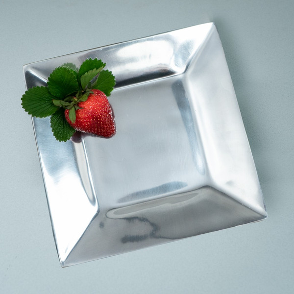 Square Shaped Silver Plate 388635 By Homeroots
