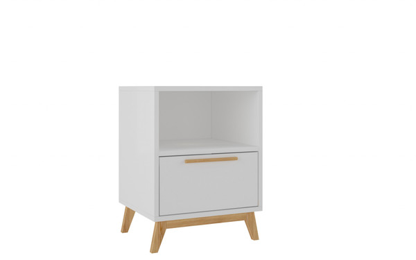 Modern White And Natural Flair Night Stand 389026 By Homeroots