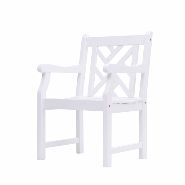 White Patio Armchair With Diagonal Design 389998 By Homeroots