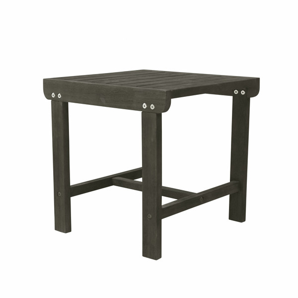 Dark Grey Outdoor Wooden Side Table 390019 By Homeroots