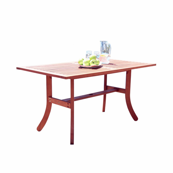 Sienna Brown Dining Table With Curved Legs 390036 By Homeroots