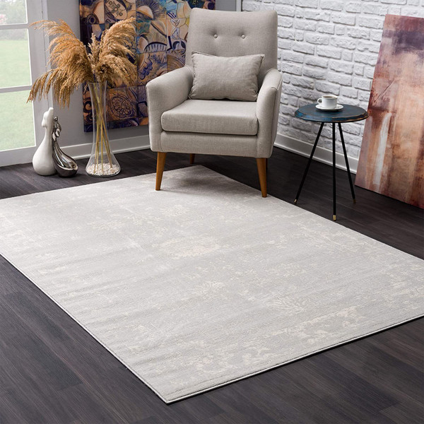 5' X 8' Modern Gray Distressed Area Rug 390296 By Homeroots