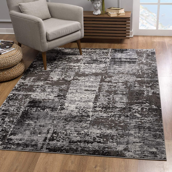 2' X 4' Gray Modern Abstract Area Rug 390424 By Homeroots
