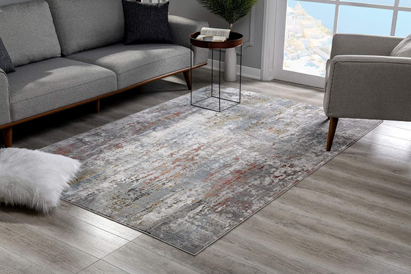 5' X 8' Gray Abstract Pattern Area Rug 391788 By Homeroots