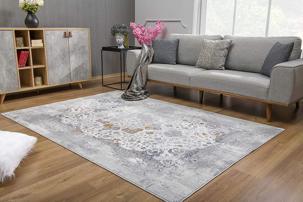 5" X 8" Gray Abstract Patterns Area Rug 391810 By Homeroots