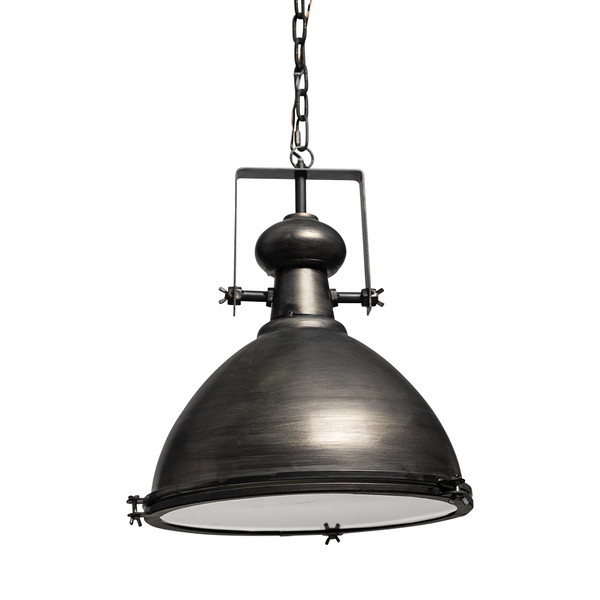 Industrial Gray Metal Hanging Pendant Light 392839 By Homeroots