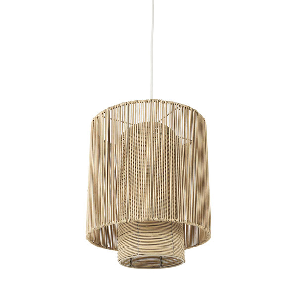 Natural Cane Cylindrical Hanging Pendant Light 392844 By Homeroots