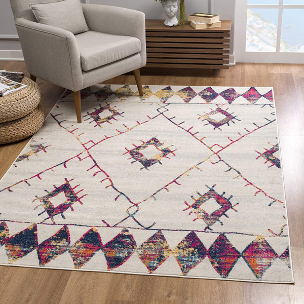 2' X 5' White Berber Pattern Area Rug 393051 By Homeroots