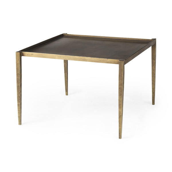 Dark Brown And Antiqued Gold Coffee Table 393181 By Homeroots