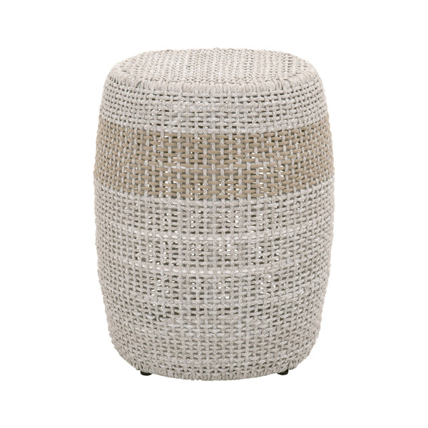 Taupe And White Woven End Or Side Table 393252 By Homeroots