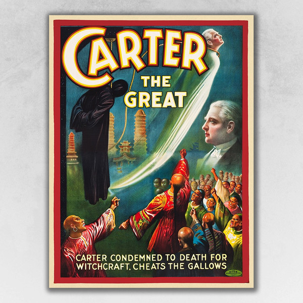 11" X 14" Vintage 1926 Carter Witchcraft Magic Poster Wall Art 393307 By Homeroots
