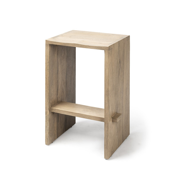 26" Minimal Light Brown Wood Counter Stool 393425 By Homeroots
