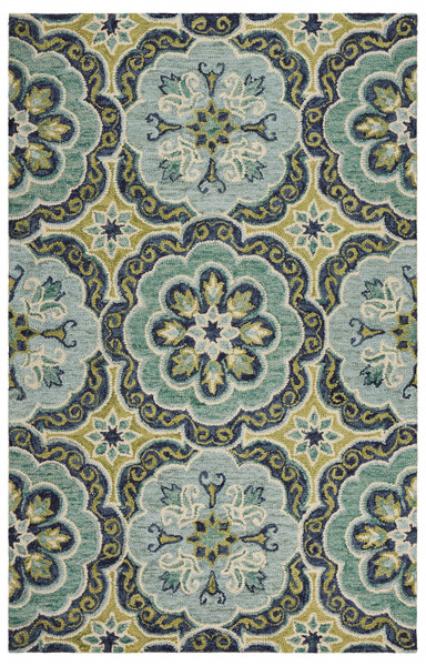 8' X 10' Green Floral Artwork Area Rug 393631 By Homeroots