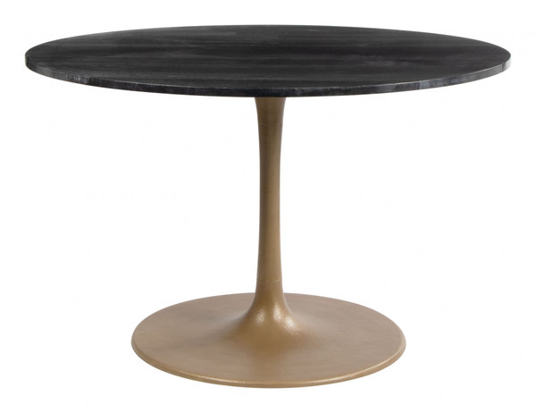 Taj Dining Table Black & Gold 394616 By Homeroots