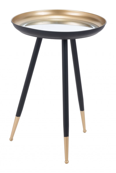 Petite Black And Gold Steel Accent Table 394778 By Homeroots