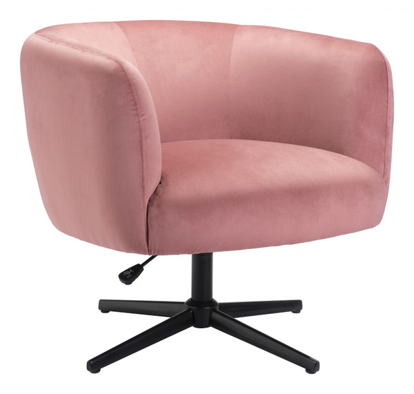 Gusto Glam Pink And Black Swivel Accent Chair 394995 By Homeroots