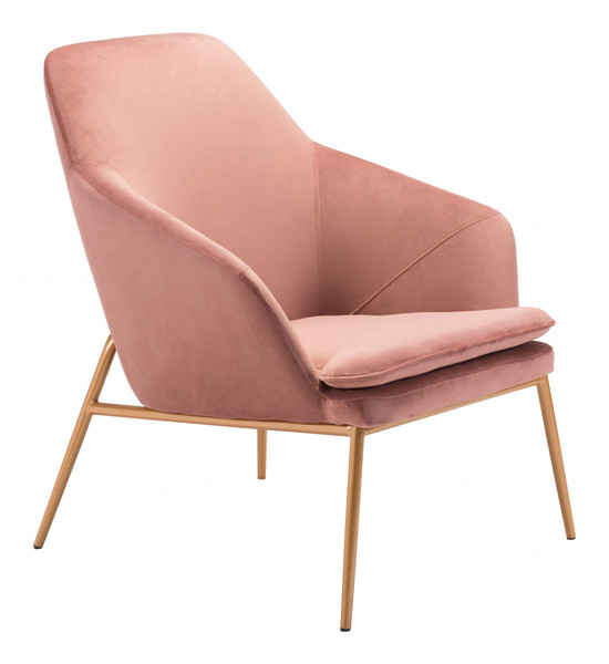 Pink Velvet And Gold Chair 395033 By Homeroots