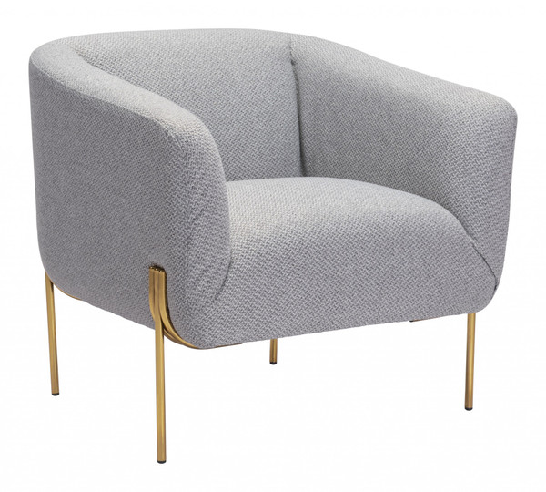 Gray And Gold Textural Upholstered Accent Armchair 395039 By Homeroots