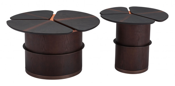 Set Of Two Lilypad Wooden Tables 395078 By Homeroots