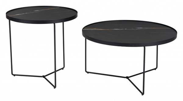 Set Of 2 Harrison Coffee Tables Black 395082 By Homeroots