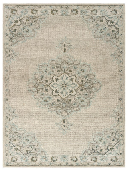8' X 10' Ivory Distressed Floral Area Rug 395930 By Homeroots