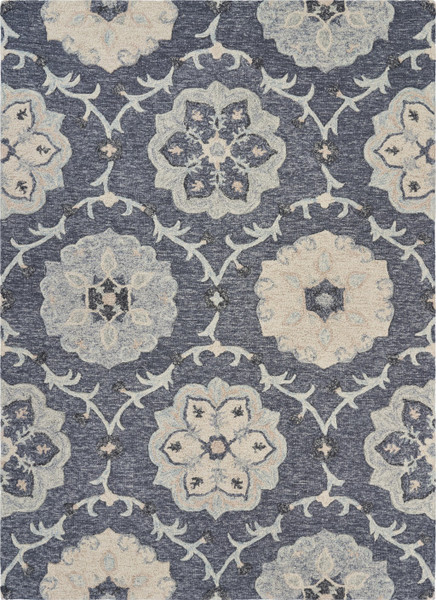 7' X 9' Gray Floral Trellis Area Rug 396279 By Homeroots