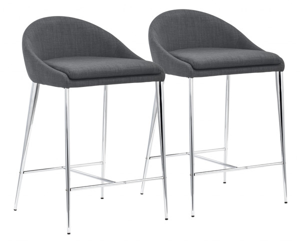 Reykjavik Counter Chair (Set Of 2) Graphite 396505 By Homeroots