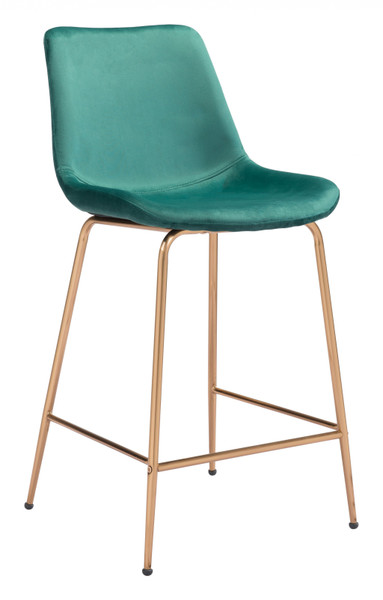 Tony Counter Chair Green & Gold 396526 By Homeroots