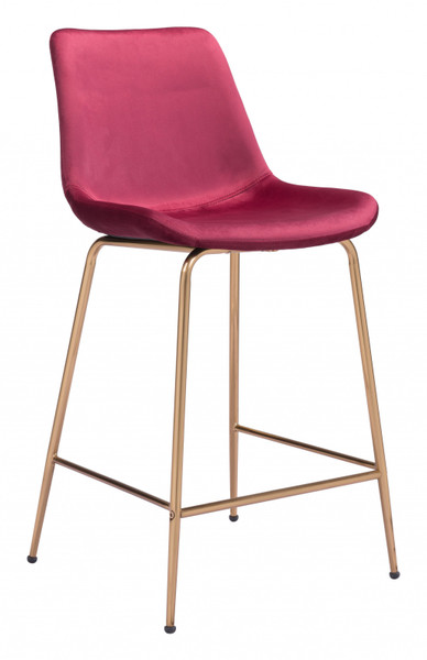 Tony Counter Chair Red & Gold 396528 By Homeroots