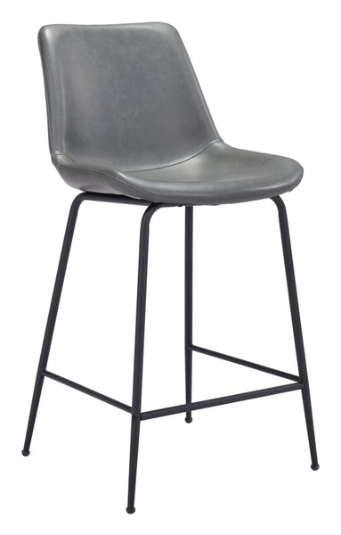 Gray And Black Top Shelf Modern Rugged Counter Chair 396531 By Homeroots