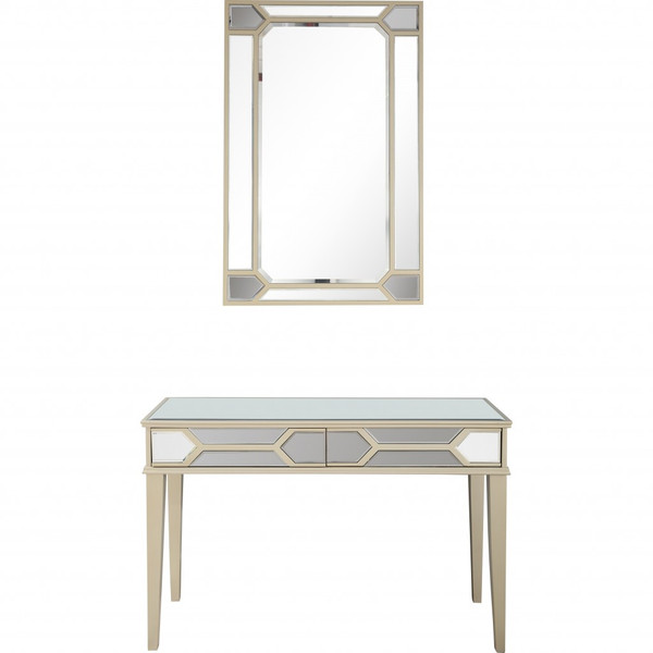 Antiqued Silver Mirror And Console Table 396819 By Homeroots
