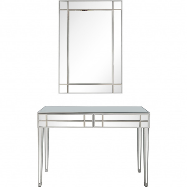 Stainless Steel Mirror And Console Table 396835 By Homeroots