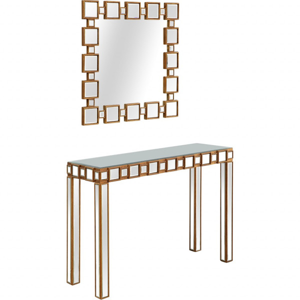 Square Reflective Mirror And Console Table 396847 By Homeroots