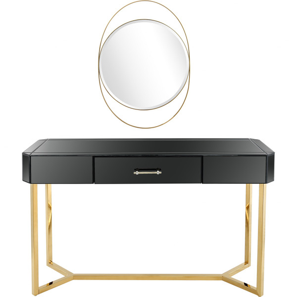Black And Gold Mirror And Console Table 396854 By Homeroots
