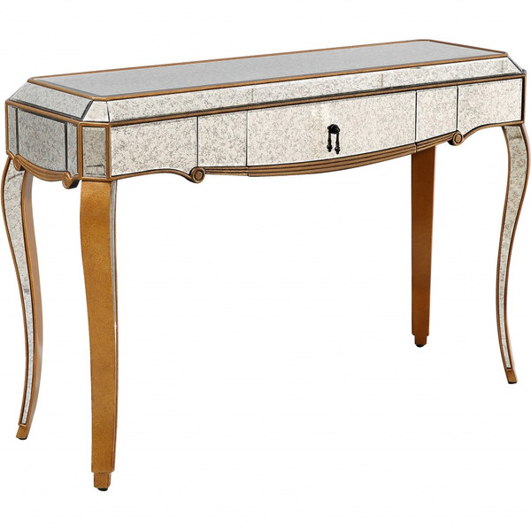 Antiqued Gold Wooden Console Table 396859 By Homeroots