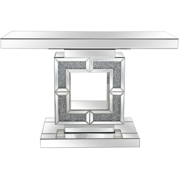 Silver Pedestal Console Table 396875 By Homeroots
