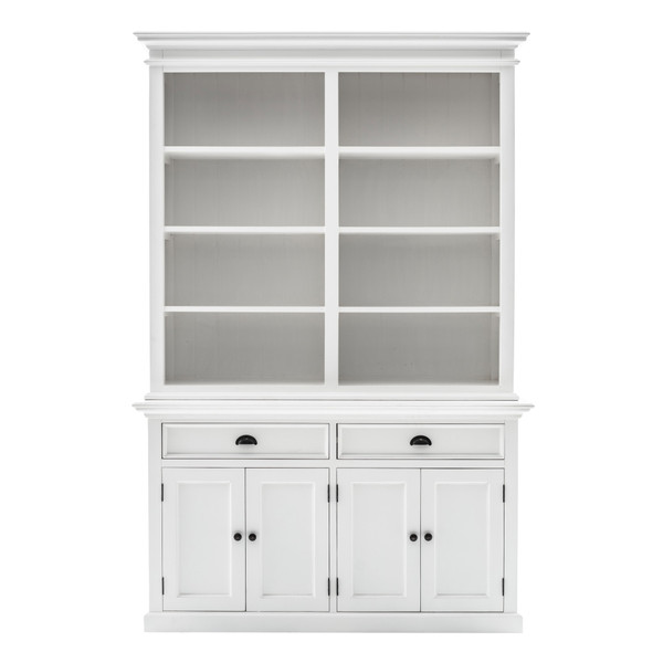 Classic White Buffet Hutch Unit With 8 Shelves 397123 By Homeroots