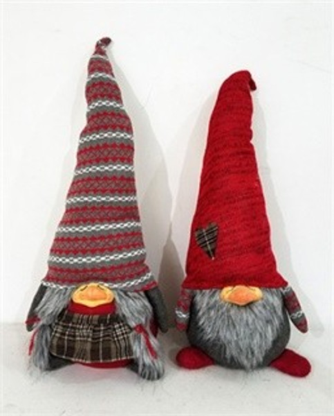 Red And Gray Holiday Plaid Boy Gnome 397139 By Homeroots