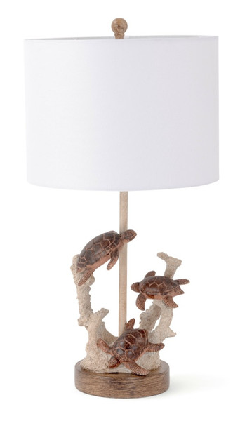 Set Of 2 Brown Turtle Reef Table Lamps 397238 By Homeroots
