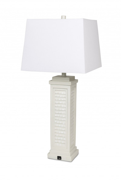 Set Of 2 Light Beige Shutter Base Table Lamps 397248 By Homeroots